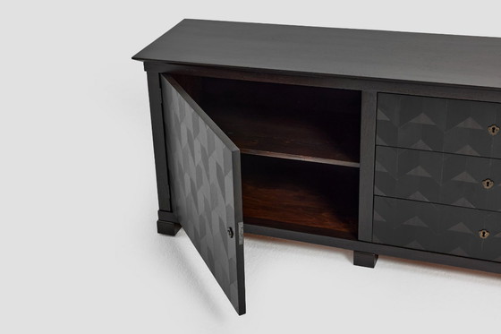 Image 1 of Brutalist Oak Craftsmanship Sideboard, 1960s, Germany, Brass Accents