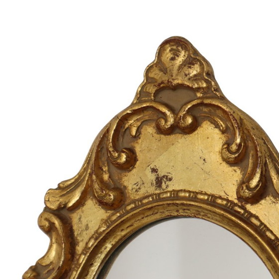 Kleiner Deknudt Wappenspiegel Blattgold Vergoldet Barock Stil 45cm – Glass, Wood (photo 7 of 18)