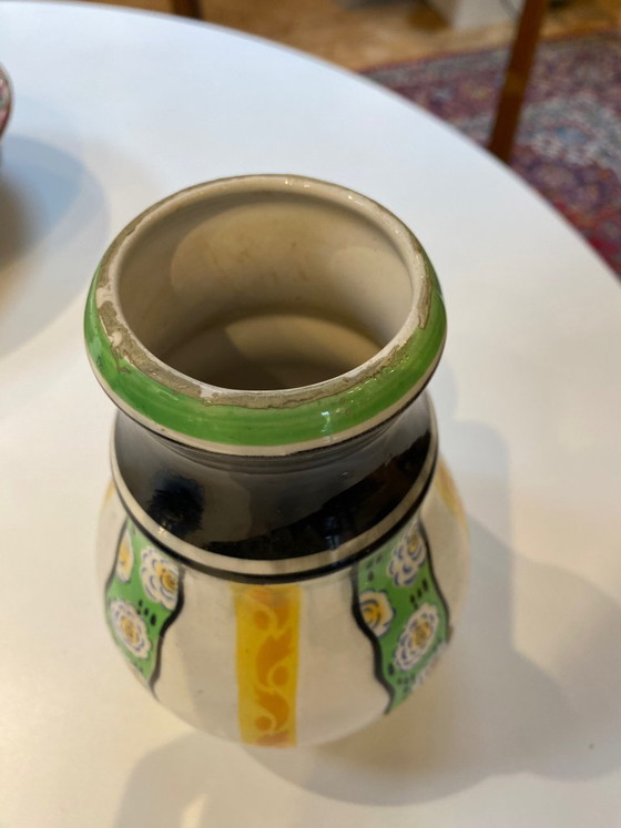 Art Deco Enamelled Earthenware Vase – Ceramic (photo 7 of 10)