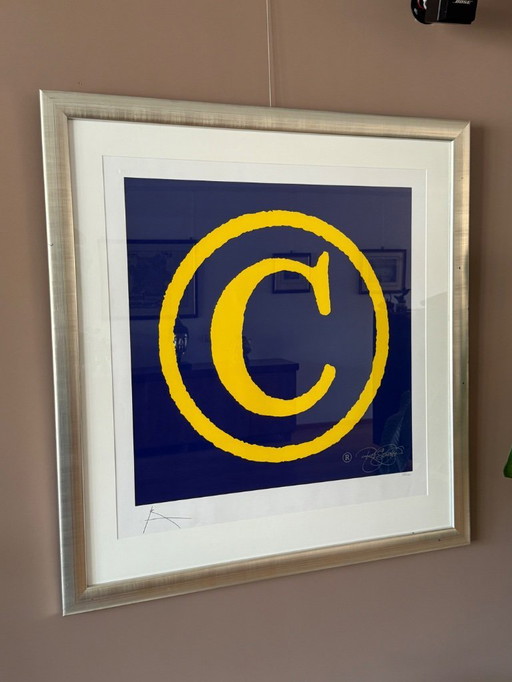 Screenprint "Copyright" by Rob Scholte, in frame