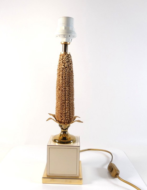Vintage French Table lamp Le Dauphin "Maizieres" Hollywood Regency Style – Metal, Ceramic (photo 7 of 8)