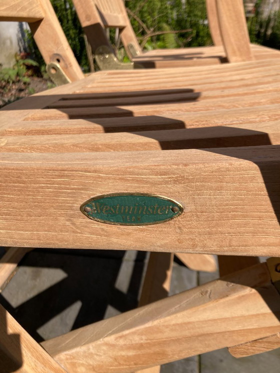 Image 1 of 2 zeer fraaie teakhouten tuinklapstoelen van Westminster