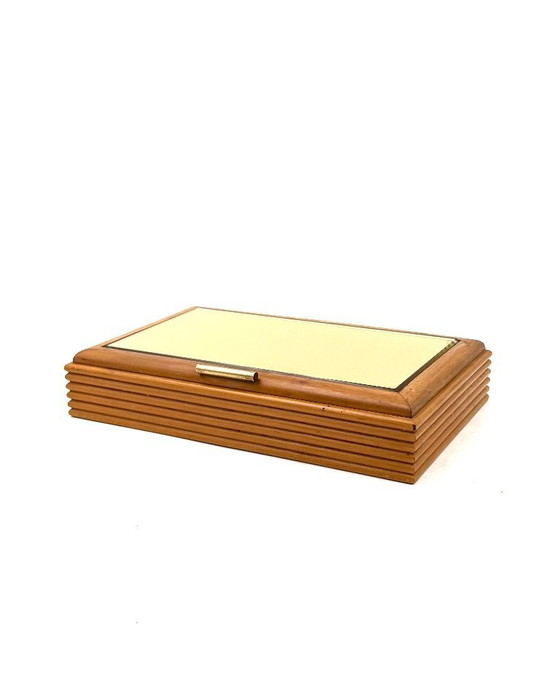 Image 1 of Portagioie di metà secolo in legno grissinato, Fontana Arte Italia 1960