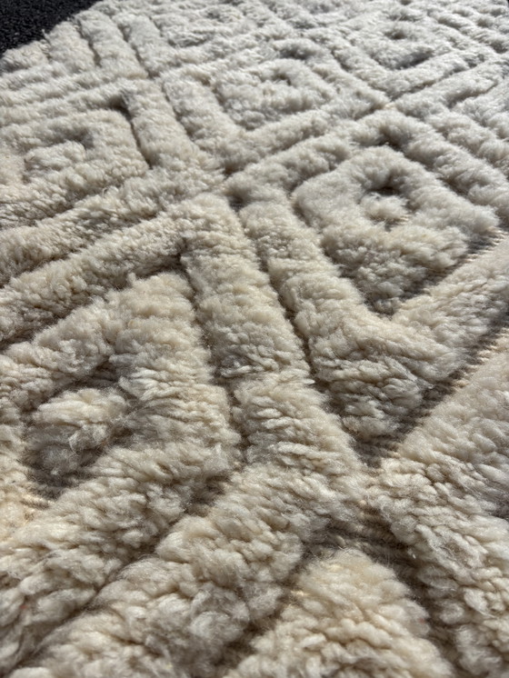 Image 1 of Marokkanischer weißer Läufer Beni Ourain Teppich 90x370 cm