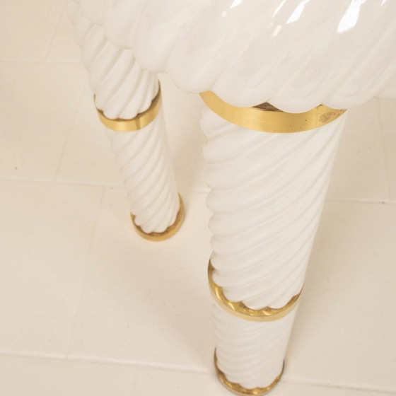 Image 1 of Console en porcelaine et laiton de Tommaso Barbi, 1970