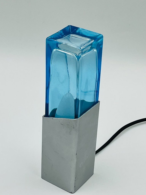 Space Age Lamp, Murano Glass Block, 1970 – tafellampen (photo 2 of 11)