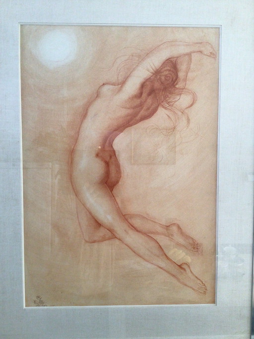 Lithographie d'un très beau nu signée