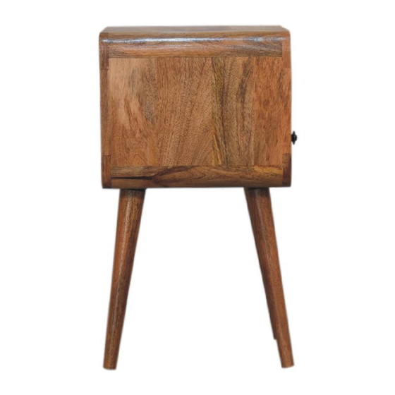 Mini Eikenhouten Look Nachtkastje Van Massief Mangohout – 1 Lade & Open Vak – Artisan, Wood (photo 9 of 10)