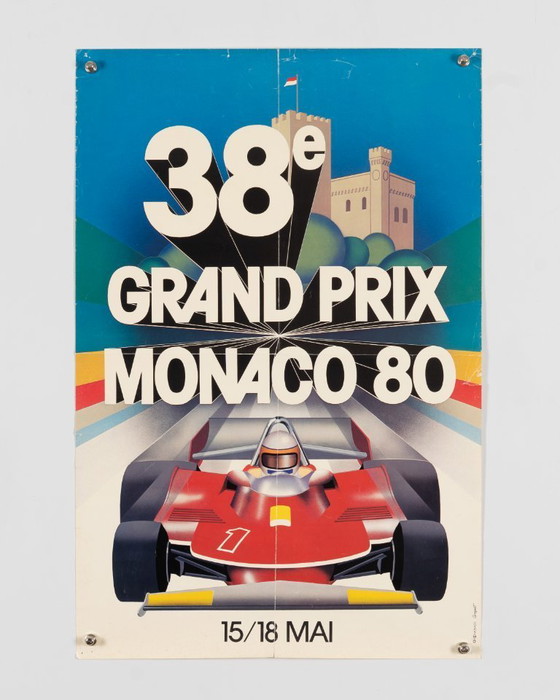 Image 1 of Grand Prix Monaco 38e 1980 – Originele vintage motorsportposter van J. Grognet – Vintage – 60x40 cm