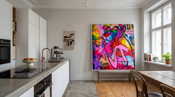 Hommage Paulchen Pink Panther Punk ROD “ – Exklusives Ausstellungsstück auf Fine Art Druck Leinwand | 150 × (photo 4 of 6)