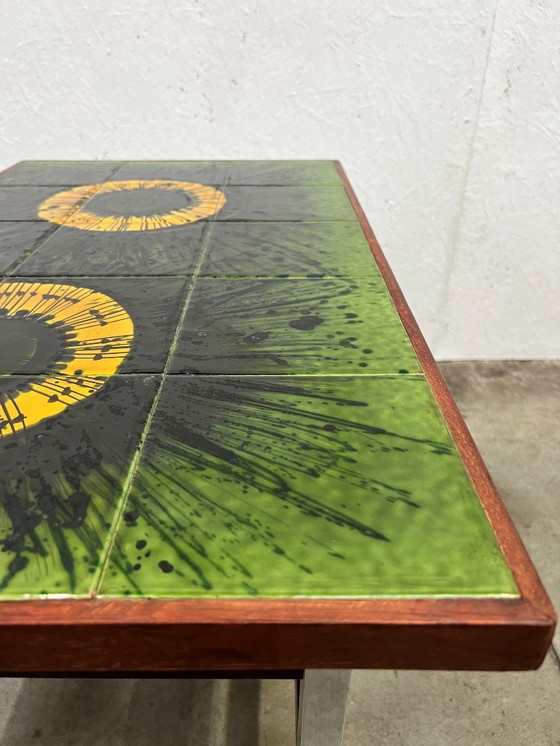 Image 1 of Tavolino da caffè vintage, piano in ceramica, Belgio anni '60