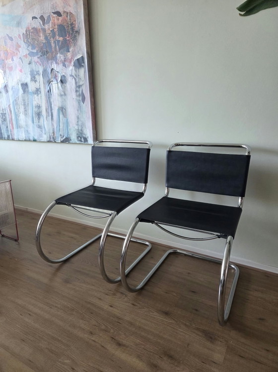 Mies van der Rohe MR10 Ludwig (Anni '60) – Sedie da pranzo, Pelle (photo 2 of 6)