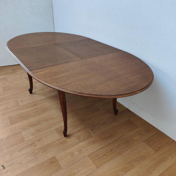 Image 1 of Oval vintage dining table dining room table extendable table