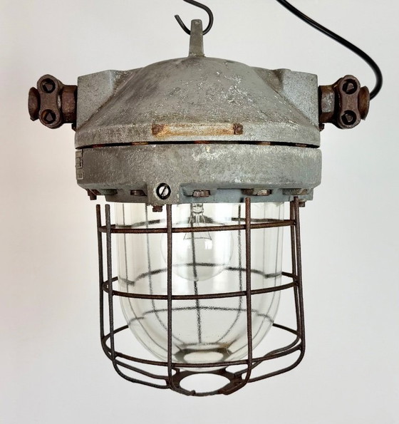Image 1 of Grey Industrial Explosion Proof Lamp from Elektrosvit, 1960s