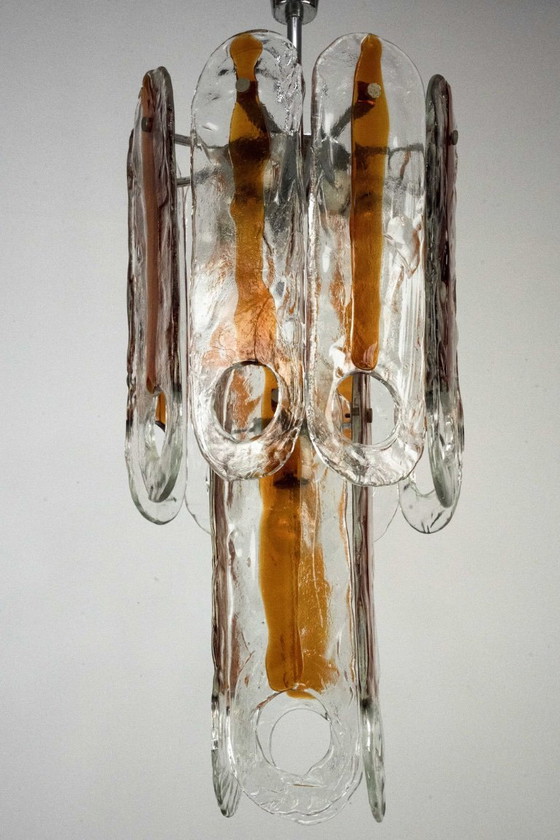 Image 1 of Italian Vintage Murano glass chandelier by Mazzega, model Occhio. Italy 1970s