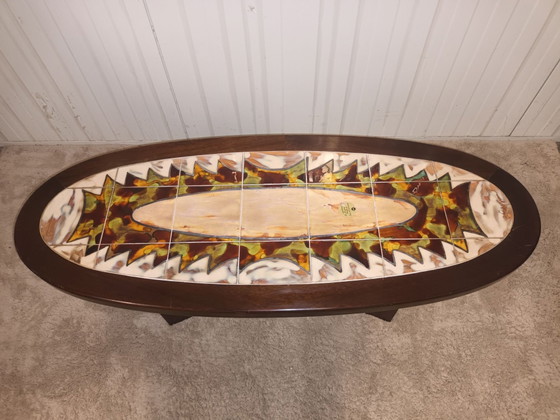 Coffee table B. Raynaud Vallauris – Ceramic, Wood (photo 3 of 13)