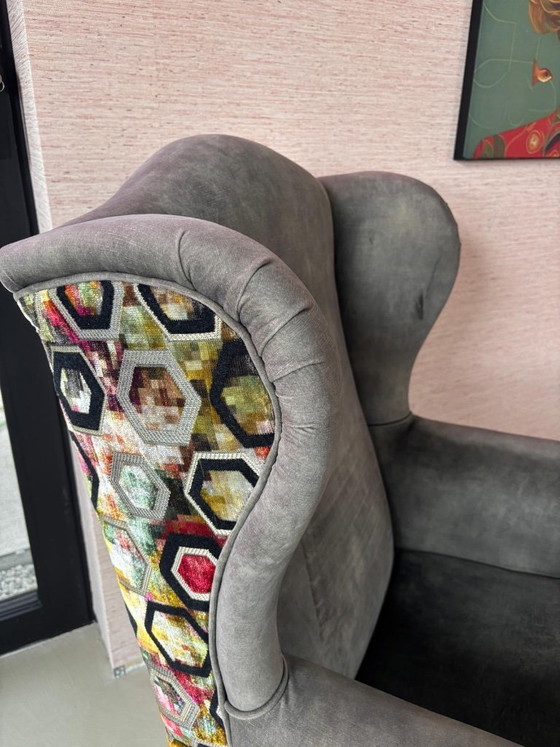 Wingback Chairs (2), Hotel Chique, Backside Fabric Designers Guild – Armchairs, Textile, Velvet (photo 4 of 10)