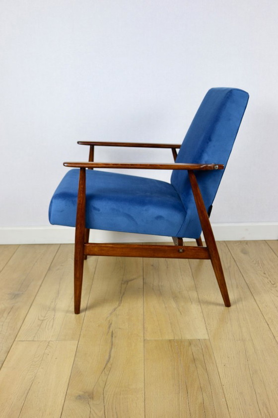 Image 1 of Vintage fauteuil 'Lis', jaren 70, blauw - 2 stuks beschikbaar