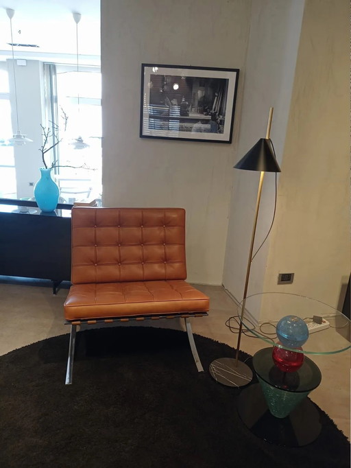 Knoll Barcelona Fauteuil - Nieuw, nooit gebruikt in Caramel Cognac Leer - Ontwerp door L. Mies van der Rohe en Lilly Reich, 1929