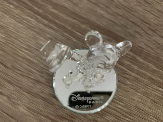 Image 1 of Mickey Mouse crystal figurine on a silver mirrored base