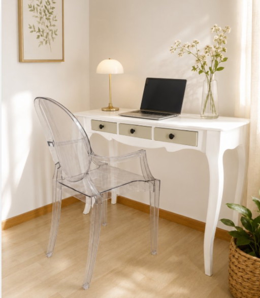 Elegante schrijftafel in landelijke stijl – Wit