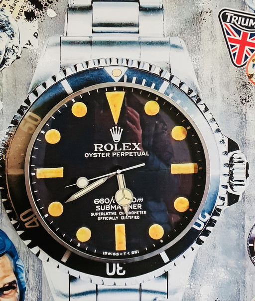 Rolex Art Work, Limited Edition: "Rolex Submariner 5512", Steve Mc Queen Submariner, Reference 5512 (Chronometer /4-Liner).