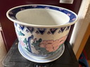 Chinese ceramic plant pot, 30cm wide and 24cm high