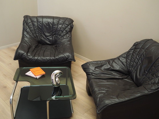 Image 1 of Leren fauteuil, Italiaans ontwerp, jaren 1960, Productie: Italië