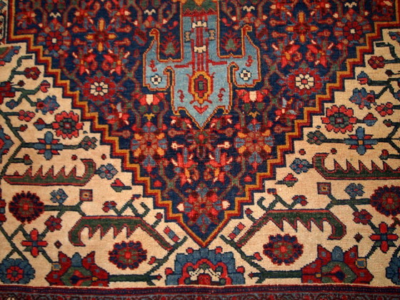Image 1 of Handgemaakt antiek Perzisch Bidjar-tapijt 149 cm x 225 cm (4,9' x 7,4') jaren 1880 - 1B194