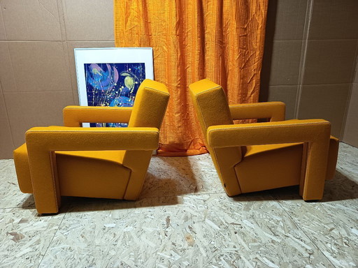 CASSINA Paar Utrecht 637 Sessel NEU 2026 in KVARD Senfwolle von Gerrit Rietveld