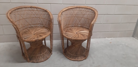 Image 1 of 2X Vintage Rattan Chair