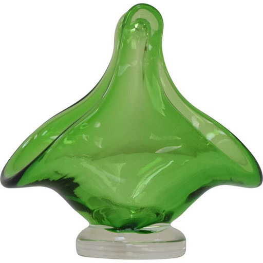 Vintage art glass bowl by Josef Hospodka for Chribska Glassworks, Czechoslovakia 1960