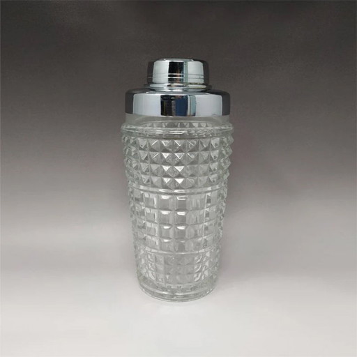 1960s Stunning Cut Crystal Cocktail Shaker. Made in Italy