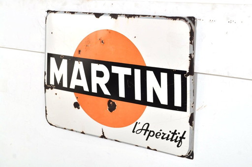 Panneau en émail Martini, 1950