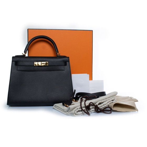 Hermes, Sac Kelly II Sellier 28 Epsom 89 Negro – Hermès, Bolsos de mano, Calfskin (photo 9 of 20)