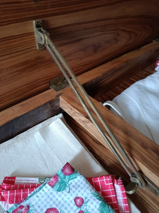 Image 1 of Half-moon olive table with container