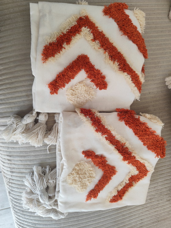 Image 1 of 2 Terracotta/Beige Cushion Covers