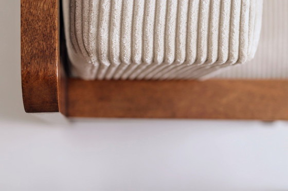 Image 1 of Vintage armchair brutalism style off white corduroy 1960