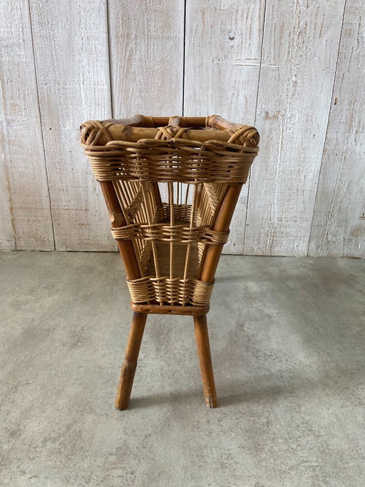 Revistero vintage – tijdschriftenrek, Rattan, Wood (photo 2 of 6)