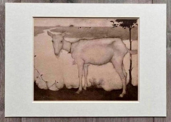 Image 1 of Jan Mankes 1889-1920 / Original-Heliogravüre Ziege am See 1923