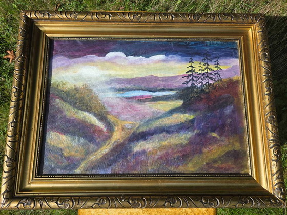 Dipinto a olio paesaggistico impressionista vintage e suggestivo – Dipinti e disegni, Tela (photo 3 of 12)