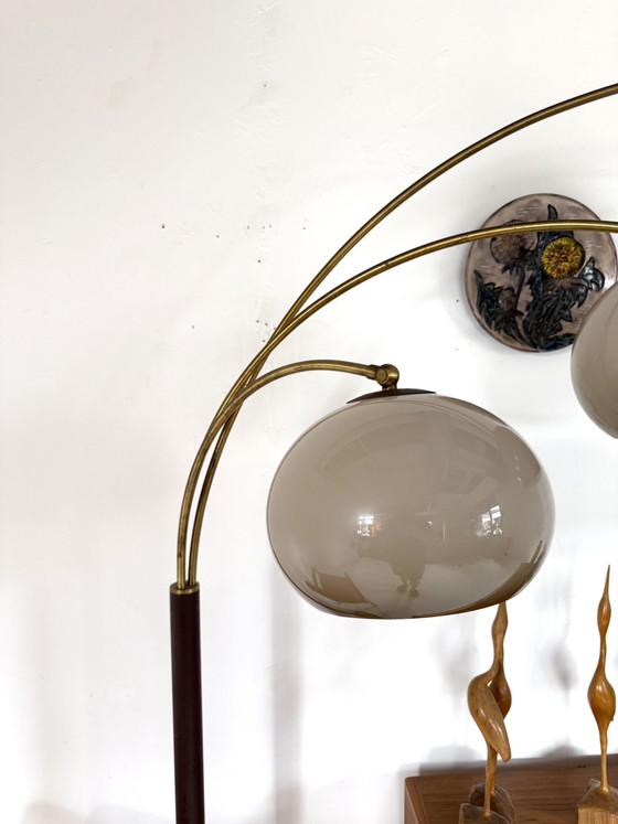 Vintage Triple Messing Mushroom Booglamp, Dijkstra ‘70 – Dijkstra Lampen, Vloerlampen, Brass, Metal (photo 5 of 15)