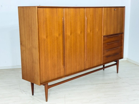 Aparador alto de teca de mediados de siglo, de la década de 1960 – Mueble para salón – Aparador (photo 9 of 20)