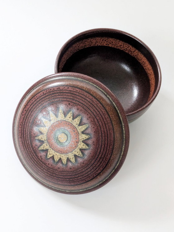 Image 1 of Vintage 1970s Ceramic Lidded Box | KMK Gerona West German Pottery