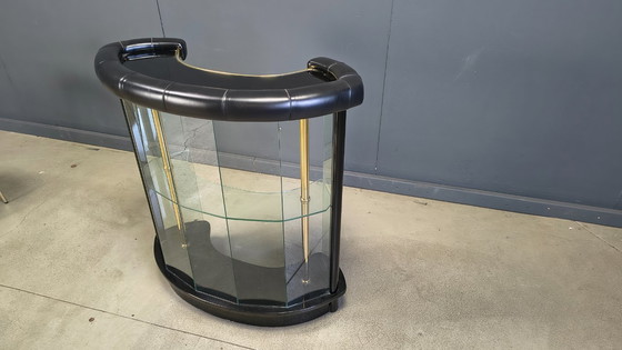 Image 1 of Hollywood-Regency-Bar mit drei Barhockern, 1970er Jahre – Italien