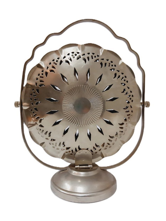 Image 1 of Présentoir à gâteaux pliant vintage, plateau de service pliant à 3 niveaux, présentoir à gâteaux argenté