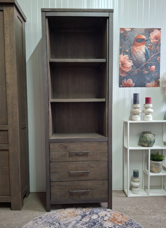 Image 1 of Aufbewahrungsschrank/Bücherregal aus Holz mit Metallrahmen, neu