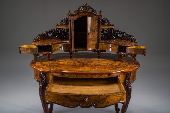 Escritorio Tocador Antiguo Louis Philippe de Nogal, 1860 – Wood (photo 12 of 28)
