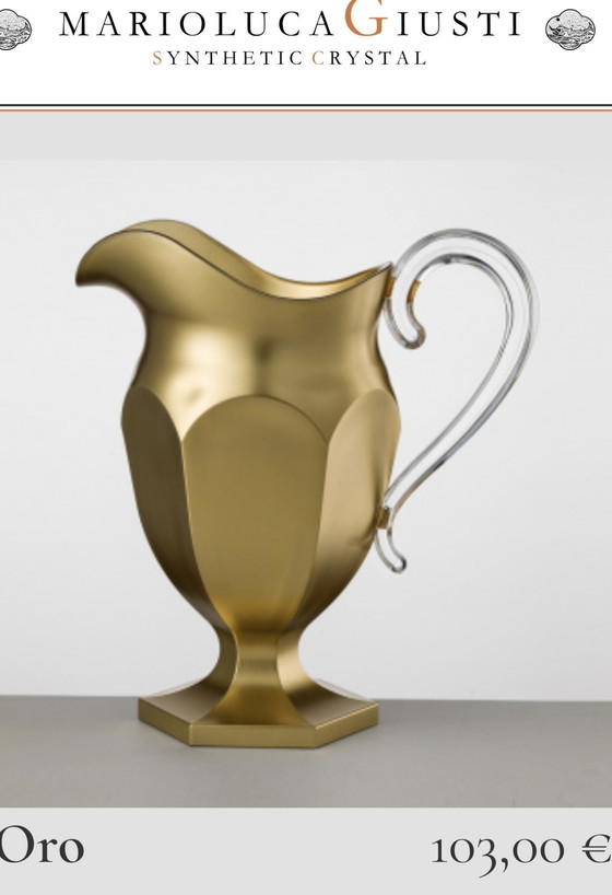 Image 1 of Waterkan & Karaf MariolucaGiusti Goud, Italiaans Design