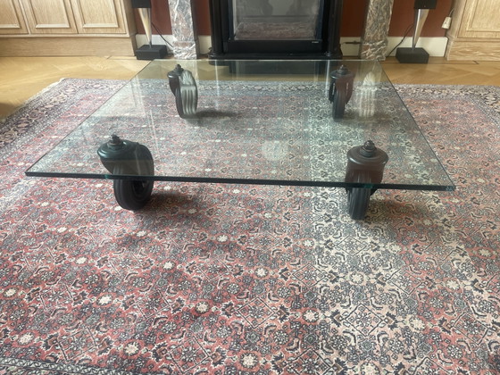 Image 1 of Glass coffee table Tavolo Con Ruote by FontaArte